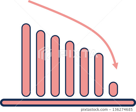 Bar graph graphic material illustration Bar graph graphic material illustration 136274685