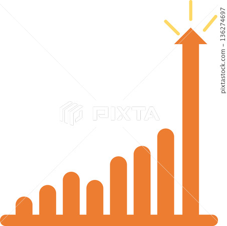 Bar graph graphic material illustration Bar graph graphic material illustration 136274697
