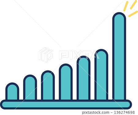 Bar graph graphic material illustration 136274698
