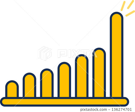 Bar graph graphic material illustration 136274701