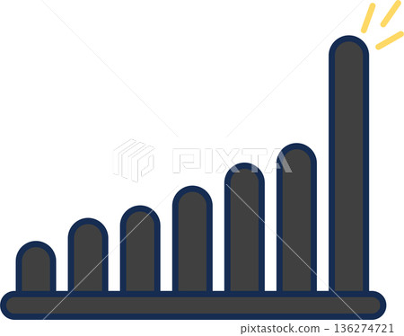 Bar graph graphic material illustration Bar graph graphic material illustration 136274721