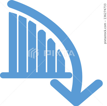 Bar graph graphic material illustration Bar graph graphic material illustration 136274733