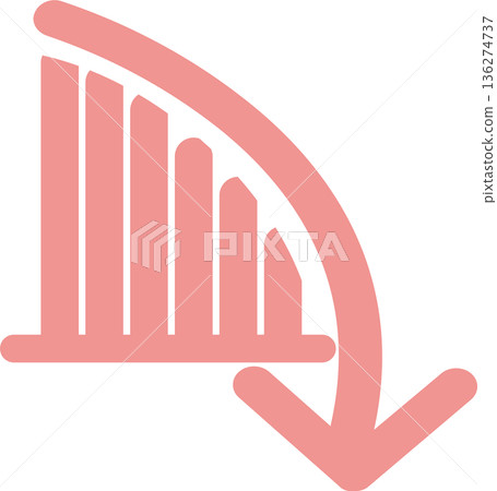 Bar graph graphic material illustration Bar graph graphic material illustration 136274737