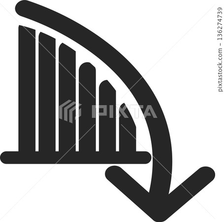Bar graph graphic material illustration Bar graph graphic material illustration 136274739