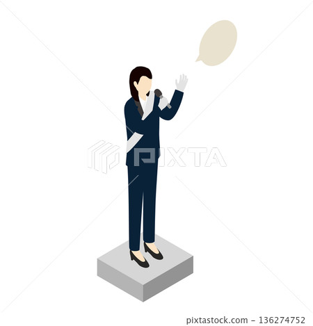 候選人發表競選演說的等距插圖 136274752