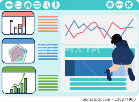 一位女商人為會議製作材料的插圖 一位女商人為會議製作材料的插圖 136274960