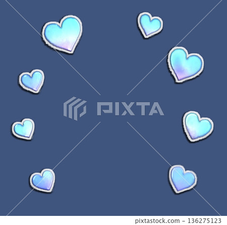 Lots of heart marks, gradient, light blue, plump Lots of heart marks, gradient, light blue, plump 136275123