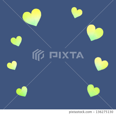 Heart mark, many, gradation, yellow Heart mark, many, gradation, yellow 136275130
