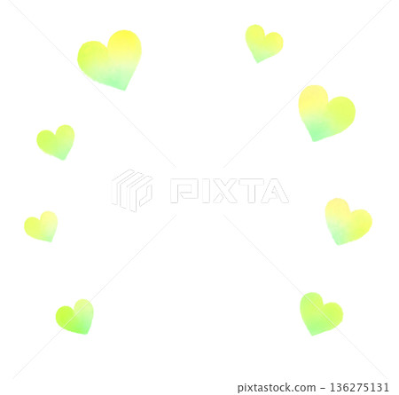 Heart mark, many, gradation, yellow Heart mark, many, gradation, yellow 136275131