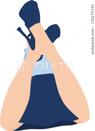 辦公室裡一位女商人的插圖 136275143