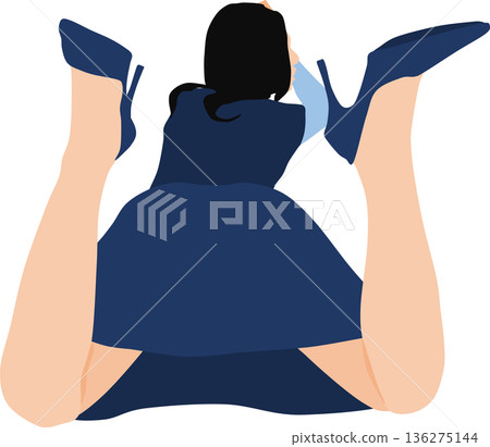辦公室裡一位女商人的插圖 辦公室裡一位女商人的插圖 136275144