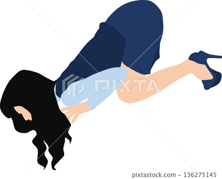 Illustration of a businesswoman working in the office Illustration of a businesswoman working in the office 136275145