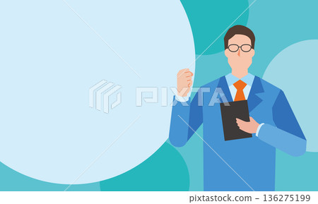 Background illustration of a businessman with copy space Background illustration of a businessman with copy space 136275199