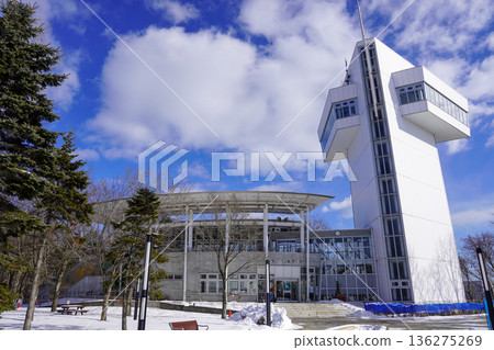 Tomakomai City Midorigaoka Park Observatory in Winter 136275269