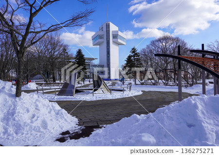 Tomakomai City Midorigaoka Park Observatory in Winter Tomakomai City Midorigaoka Park Observatory in Winter 136275271