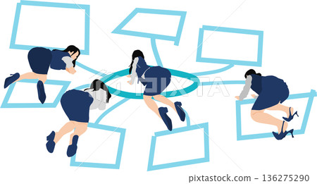 女商人實施框架的插圖 136275290