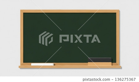 School blackboard material with chalk and eraser School blackboard material with chalk and eraser 136275367