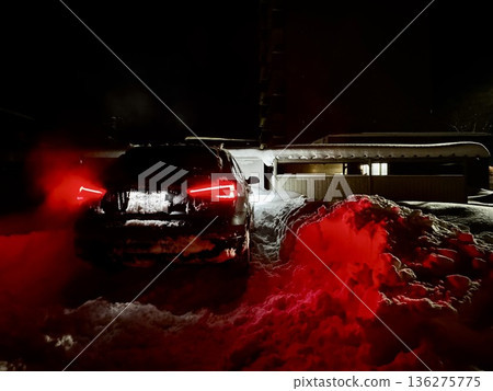 Parking lot after snow removal Parking lot after snow removal 136275775