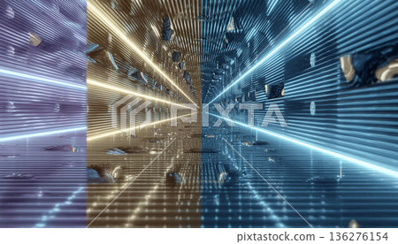 未來主義雙色光隧道背景 136276154