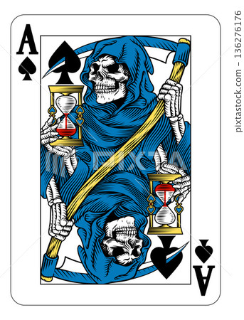 Grim Reaper Ace of Spades Death Playing Card 136276176
