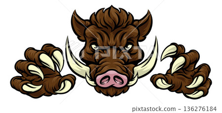 Boar Wild Hog Razorback Warthog Pig Sports Mascot Boar Wild Hog Razorback Warthog Pig Sports Mascot 136276184