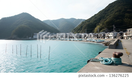 寧靜的漁村景色 寧靜的漁村景色 136276225