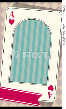 紅桃A撲克牌與復古邊框背景素材,直版 紅桃A撲克牌與復古邊框背景素材,直版 136276229