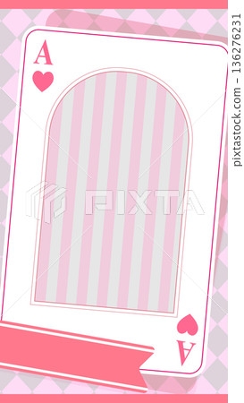 紅桃A撲克牌和童話風格的邊框背景素材,直版 紅桃A撲克牌和童話風格的邊框背景素材,直版 136276231