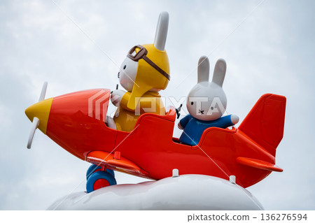 Miffy and Uncle Pilot in airplane at Wonder Square, Huis Ten Bosch 136276594