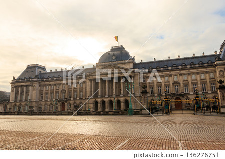 Facade of the Royal Palace in Brussels, Belgium Facade of the Royal Palace in Brussels, Belgium 136276751