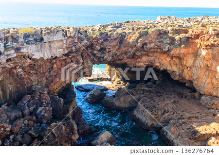 Boca do Inferno (Hell's Mouth) is a unique rock formation on the edge of the ocean in Cascais, Portugal 136276764