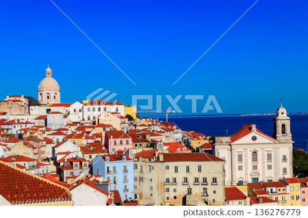 View of Alfama, the oldest neighborhood of Lisbon, from Santa Luzia viewpoint in Lisbon, Portugal View of Alfama, the oldest neighborhood of Lisbon, from Santa Luzia viewpoint in Lisbon, Portugal 136276779