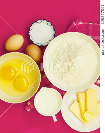Preparation for baking, bake ingredients. 136277091