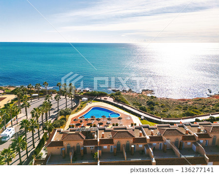 Aerial view Cabo Roig coastal town on southern Costa Blanca 136277141