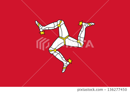 Isle od Man vector flag in official colors and 3-2 aspect ratio. 136277450