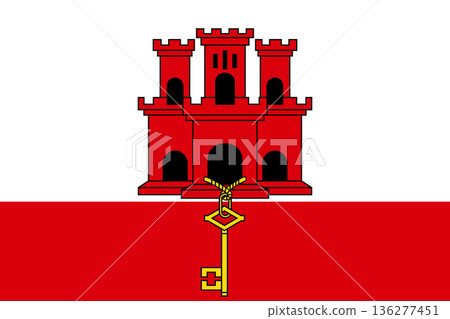 Gibraltar vector flag in official colors and 3-2 aspect ratio. 136277451