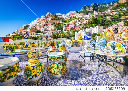 Positano, Italy. Charming colored city on Amalfi Coast, Campania. Positano, Italy. Charming colored city on Amalfi Coast, Campania. 136277509