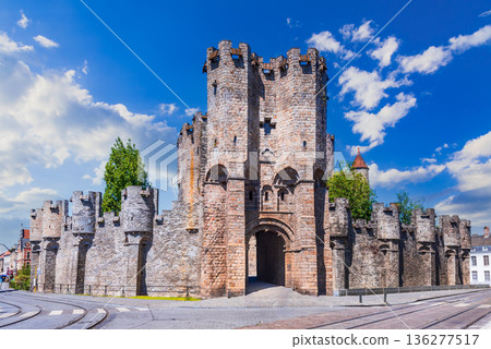 Gent, Belgium. Gravensteen medieval Castle of the Counts, East Flanders. Gent, Belgium. Gravensteen medieval Castle of the Counts, East Flanders. 136277517