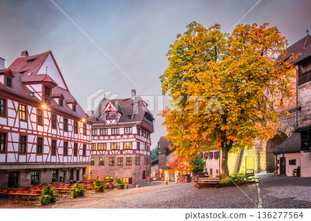 Nuremberg, Germany. Tiergartnertor Square in oldtown Kaiserburg. Nuremberg, Germany. Tiergartnertor Square in oldtown Kaiserburg. 136277564