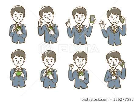 一名正在操作智慧型手機的工人 136277583