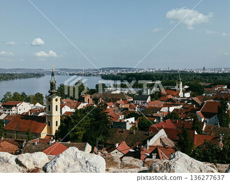 Zemun district panoramic view 136277637