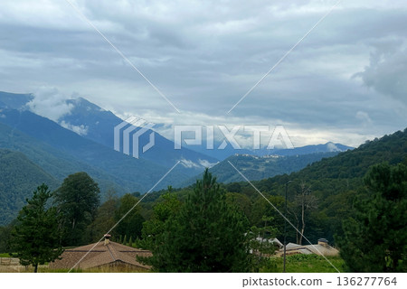 Mountains in Krasnaya Polyana, Sochi Mountains in Krasnaya Polyana, Sochi 136277764