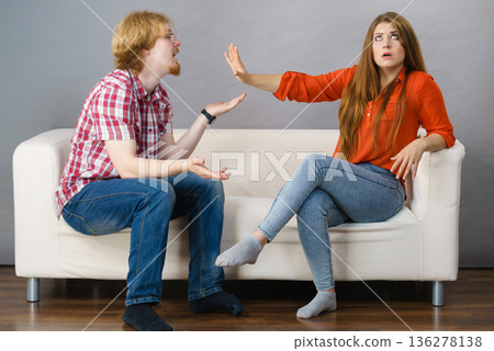 Man and woman having fight Man and woman having fight 136278138