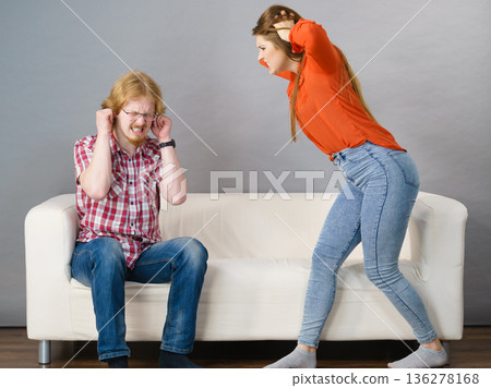 Man and woman having fight Man and woman having fight 136278168
