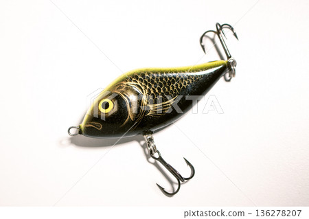 Special different colorful fishing tackles. Preparing for fishing Special different colorful fishing tackles. Preparing for fishing 136278207