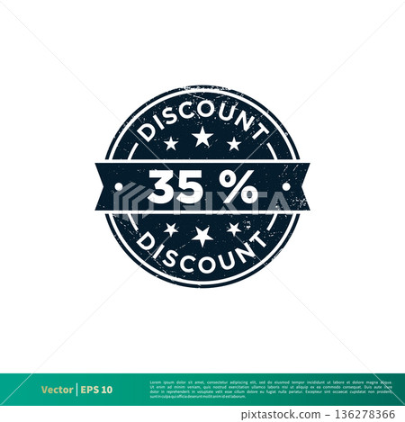 35 percent Discount Stamp Icon Vector Template Illustration Design. Vector EPS 10. 35 percent Discount Stamp Icon Vector Template Illustration Design. Vector EPS 10. 136278366