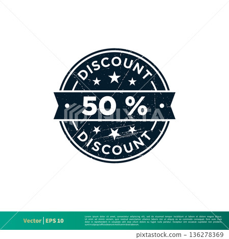 50 percent Discount Stamp Icon Vector Template Illustration Design. Vector EPS 10. 50 percent Discount Stamp Icon Vector Template Illustration Design. Vector EPS 10. 136278369