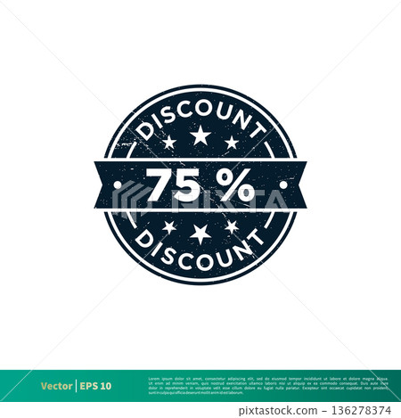 75 percent Discount Stamp Icon Vector Template Illustration Design. Vector EPS 10. 75 percent Discount Stamp Icon Vector Template Illustration Design. Vector EPS 10. 136278374