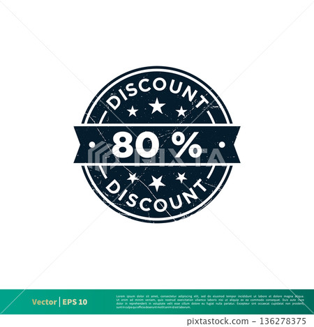 80 percent Discount Stamp Icon Vector Template Illustration Design. Vector EPS 10. 80 percent Discount Stamp Icon Vector Template Illustration Design. Vector EPS 10. 136278375