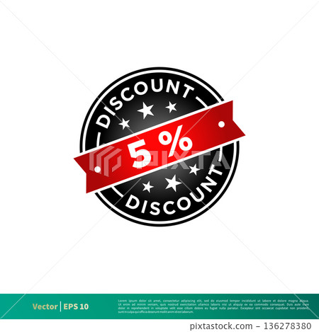 5 percent Discount Stamp Icon Vector Template Illustration Design. Vector EPS 10. 5 percent Discount Stamp Icon Vector Template Illustration Design. Vector EPS 10. 136278380